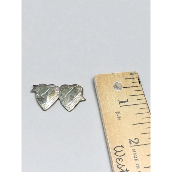 Vintage 1930s-1940s Sweetheart Pin Brooch - Double Heart Design - Picture 5 of 5